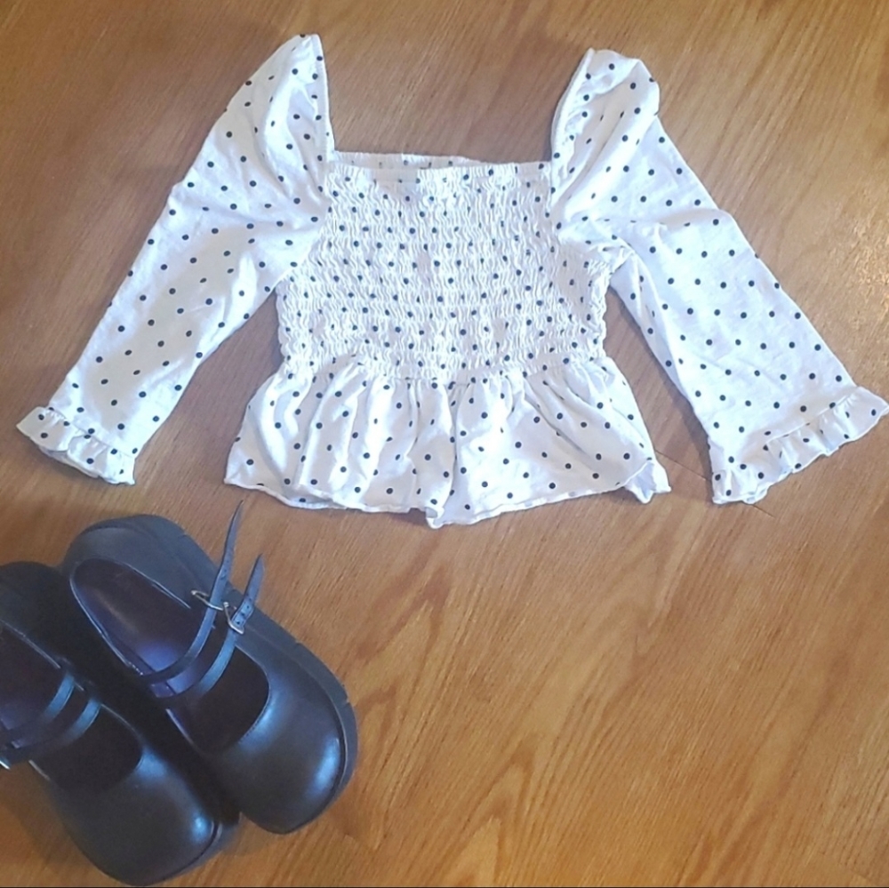 American Eagle polka dot crop